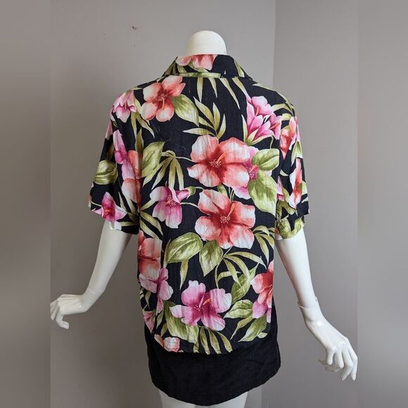 Caribbean Joe Floral Hawaiian Shirt – Tropical Button-Up – XL Short Sleeve - Picture 5 of 7